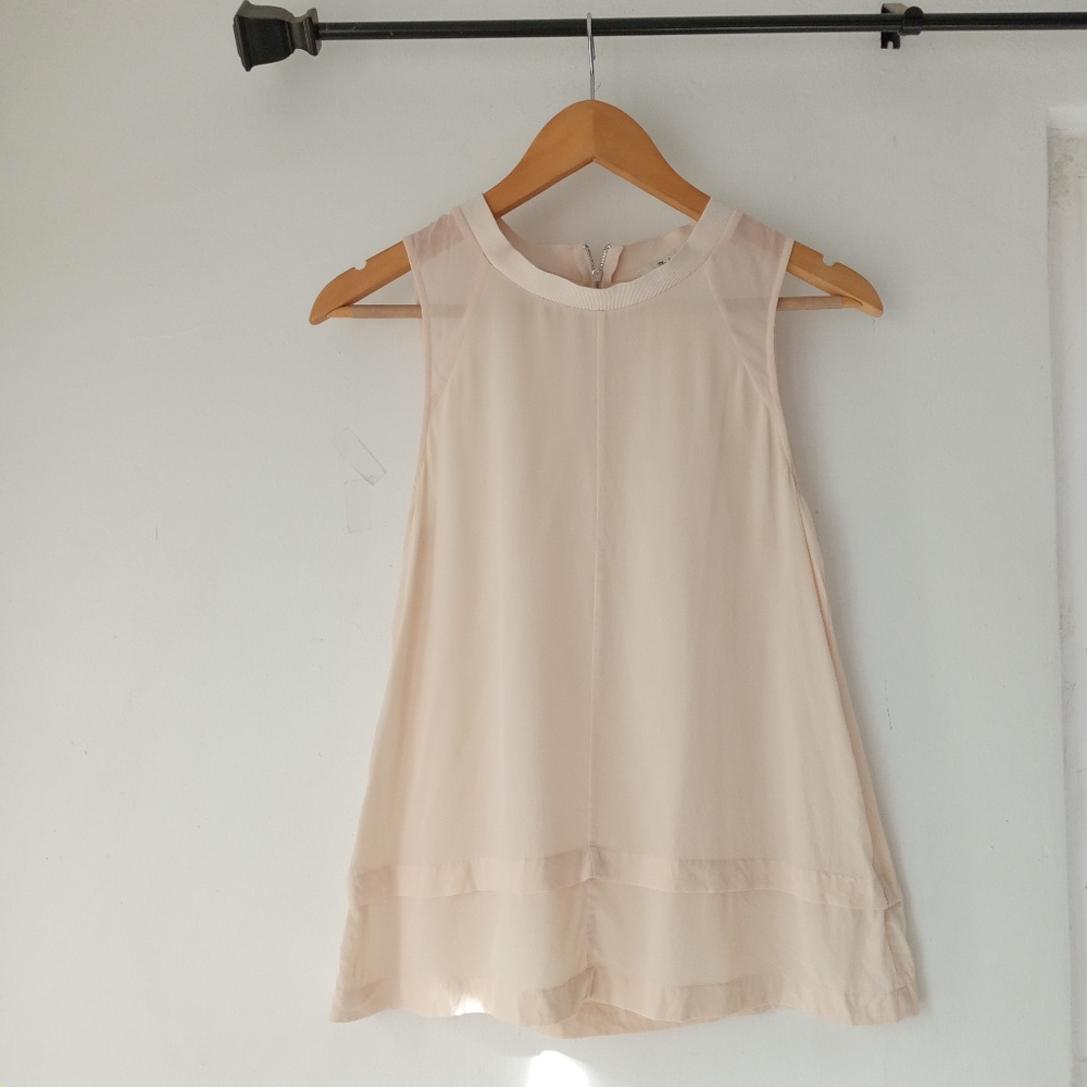 Madewell XS Cream Silk Incline Tank